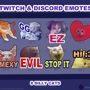 TWITCH&DISCORD katzen emotesx8 | Streamer Emote Pack |