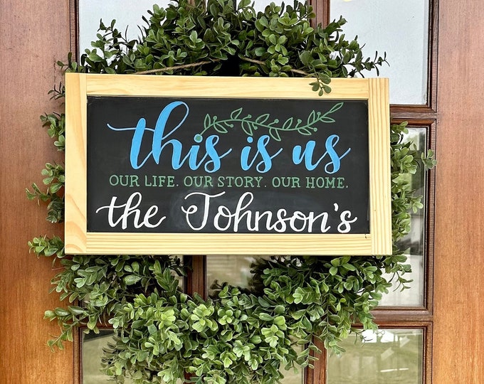 Custom 18x10" Chalkboard Hanging Sign | Wedding, Home Decor, Shower, Birthday Party, School, Restaurant, Bar, Store, Personalized Gift