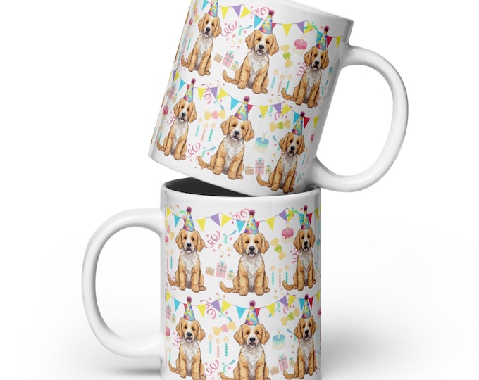 Golden Doodle Puppy Dog Mug, 11oz, 15oz, 20oz - Gift for Dog Lovers, Pet Owner, Coffee Lover, Birthday Party, Anniversary, Celebration