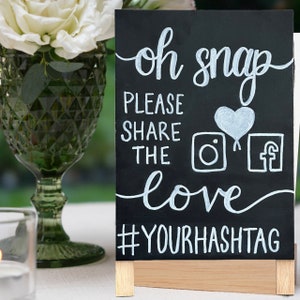 Cavalete de mesa quadro-negro personalizado 11x8 ”para casamento ou chá de panela | Menu de comida, cafeteria, bebida exclusiva, jogos, hashtag de casamento, lembrancinhas