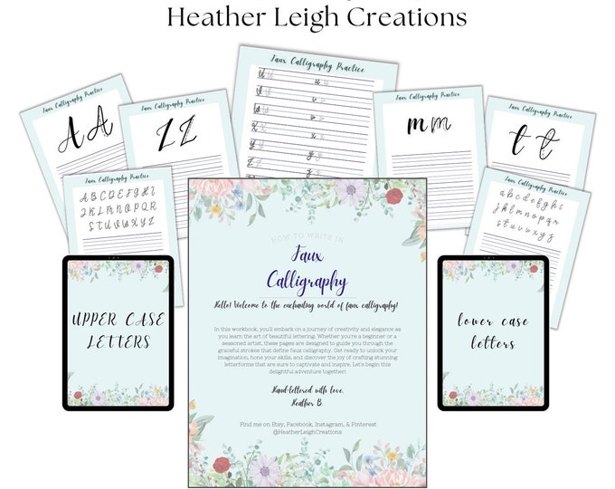 Faux Calligraphy Workbook | Perfect for Beginners | Practice Sheets and Tips