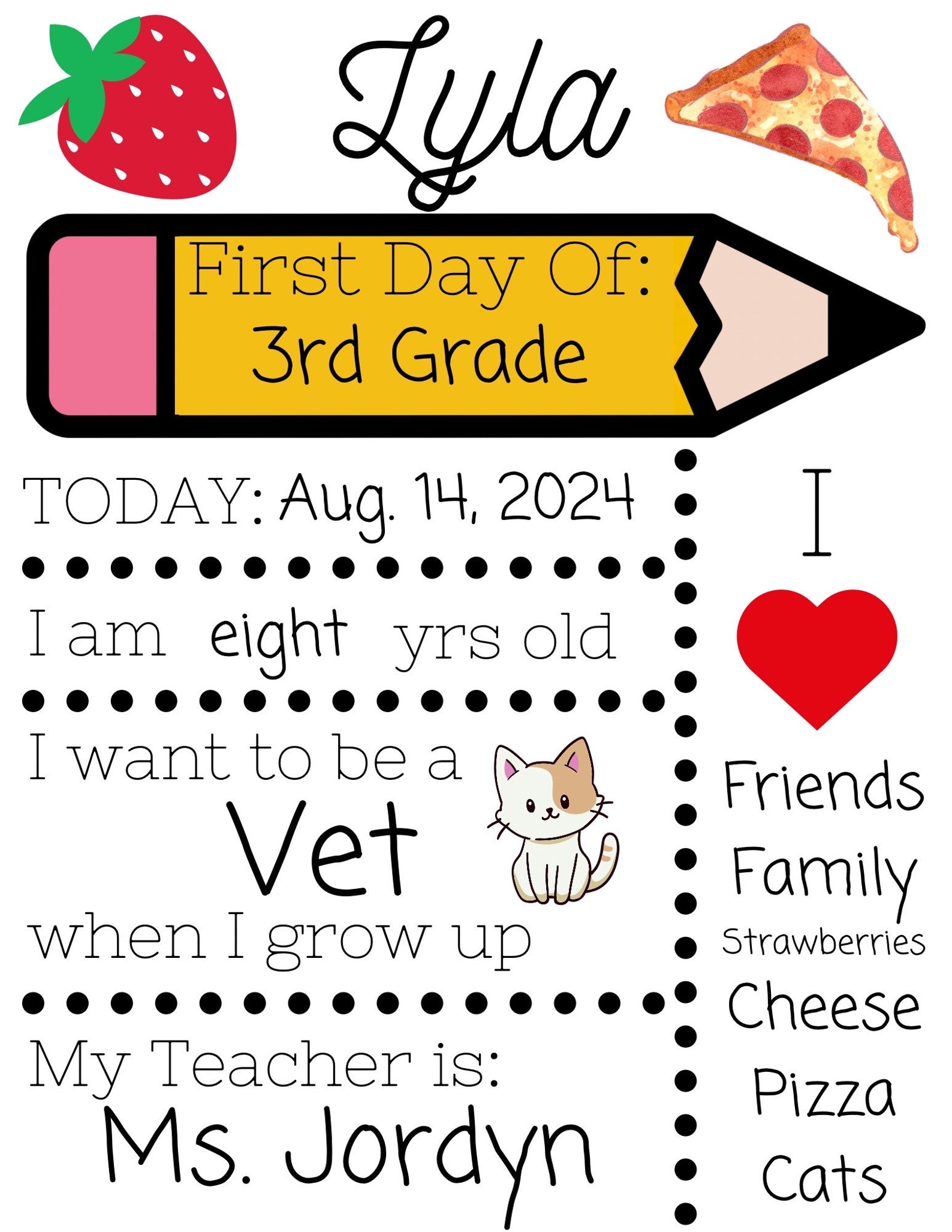 Editable First Day Back to School Template | Canva | Letter & A4 Sizes ...