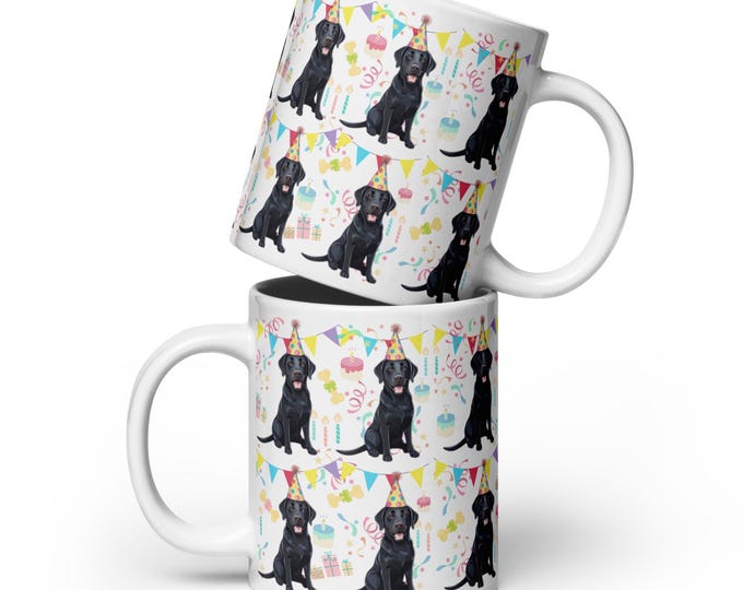 Black Labrador Retriever Dog Coffee Mug, 11oz, 15oz, 20oz - Gift for Puppy Lovers, Pet Owner, Birthday Party, Anniversary, Celebration