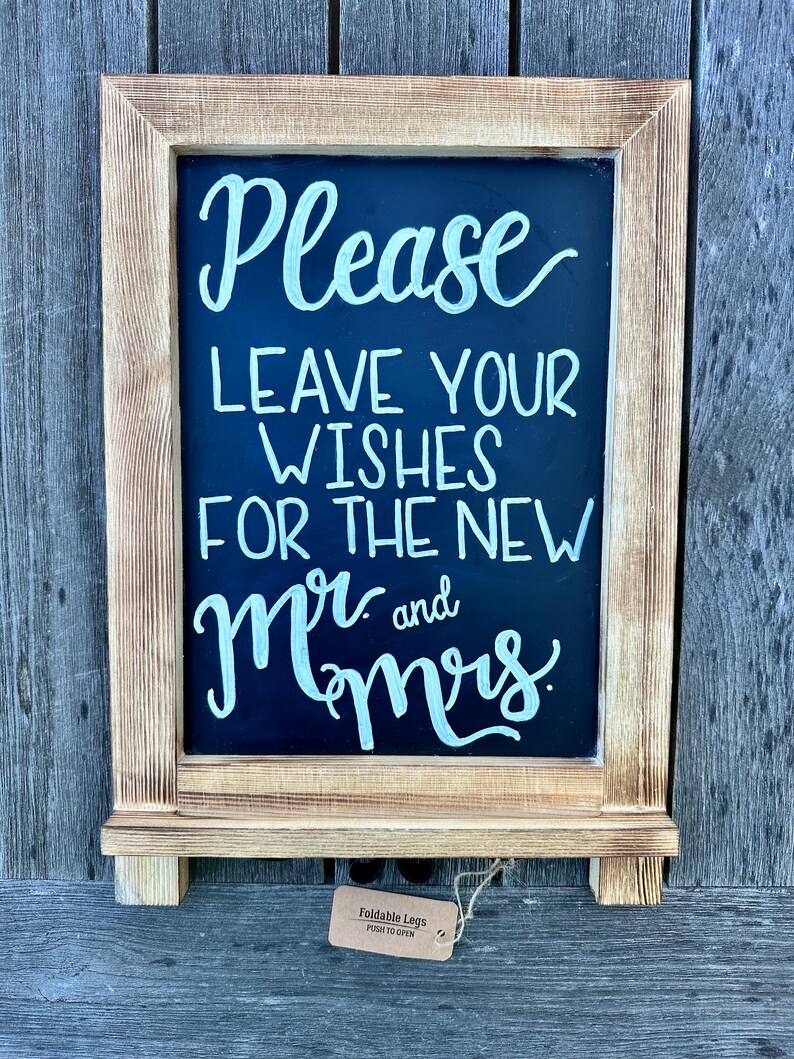 Custom Rustic Wood Framed Chalkboard Tabletop Sign Wedding Etsy