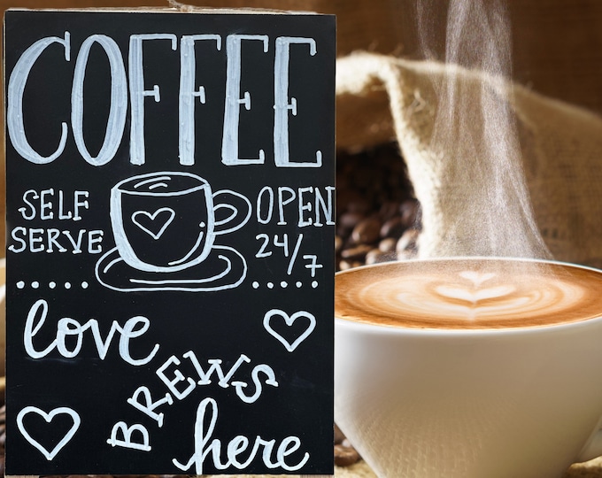 Custom Chalkboard Tabletop Easel 11x8”, Coffee sign, Home Decor, Office, Wedding, Party, Shower, To Dos/Lists, Announcements, Personalized