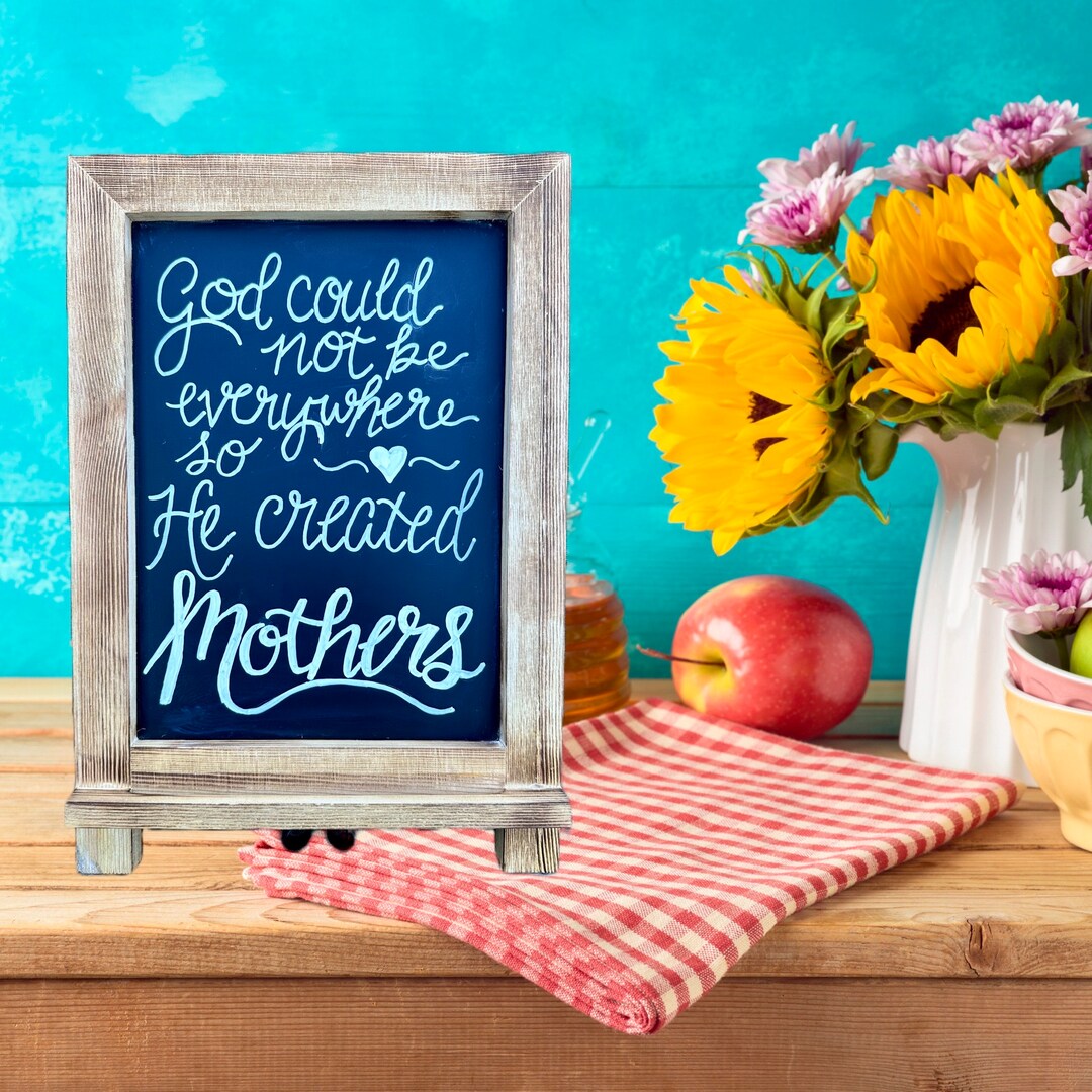 Custom Rustic Wood Framed Chalkboard Tabletop Sign Home Decor, Office ...