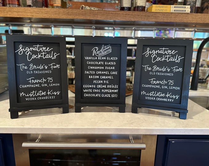 Custom Black Wood Framed Magnetic Chalkboard 12x17 Tabletop Sign| School, Home Decor, Office, Wedding, Party, Personalized Gift