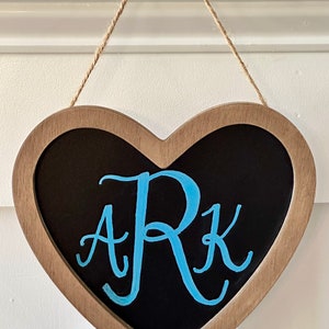 Custom Small Chalkboard Heart Hanging Sign | Pregnancy Annoucement, Nursery Decor | Personalized Gift Baby Shower, Mother’s Day, Anniversary