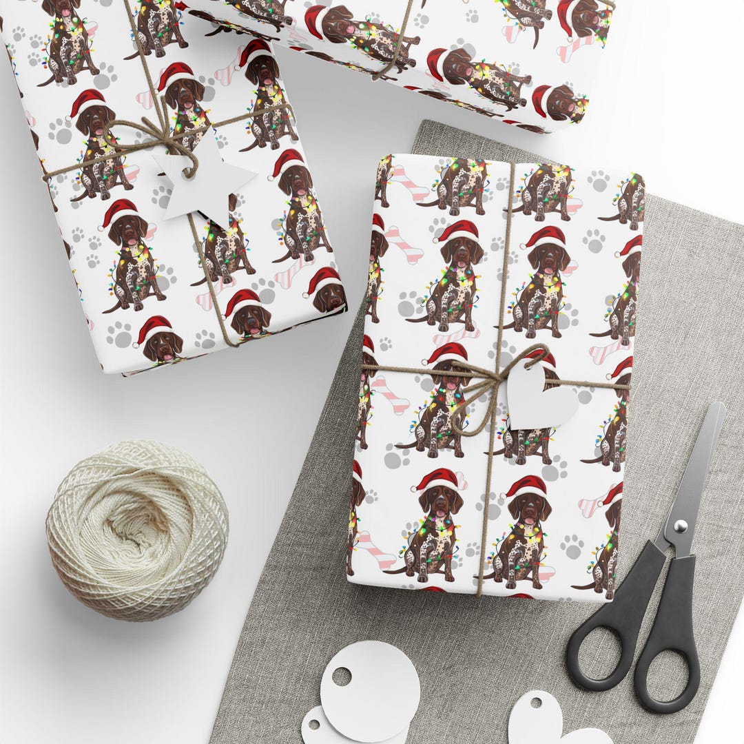 GSP Holiday Wrapping Paper, Pointer Dog Lover Christmas Gift Wrap - Etsy