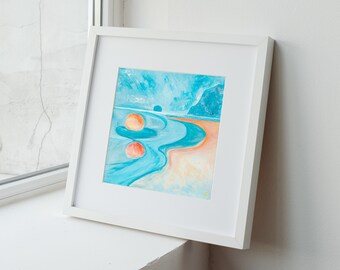 SANDBANKS - Print of original oil painting by Grace Pattinson