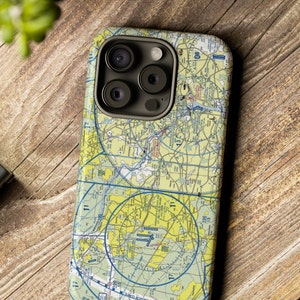 Aeronautical Chart Phone Case - Aviation-Themed Protective Cover - Pilot Gift - Air Traffic Design Case - Traveler&#39;s Accessory
