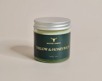 Tallow and Honey Balm / Premium 100% Grass-Fed Irish Beef Tallow / Organic Tallow Skin Cream / Eczema Cream / Dry Skin Body and Face Lotion