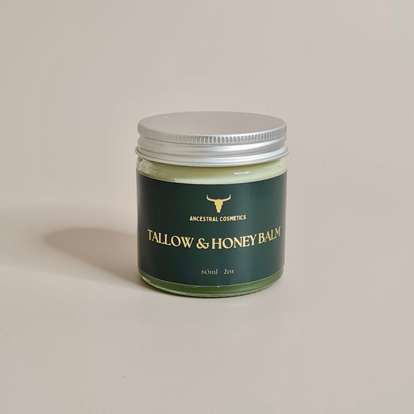Tallow and Honey Balm / Premium 100% Grass-Fed Irish Beef Tallow / Organic Tallow Skin Cream / Eczema Cream / Dry Skin Body and Face Lotion