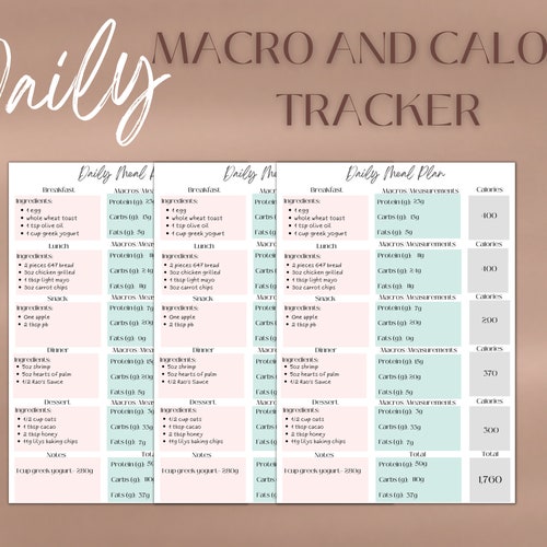 printable macro meal planner template