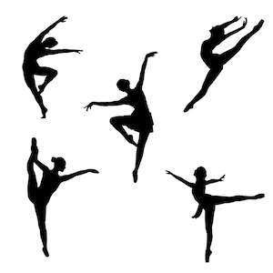 Ballet Dancer Silhouette Bundle 2 – Set of 5 Digital Downloads