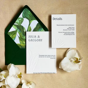 Botanical Letterpress Wedding Invitation Suite