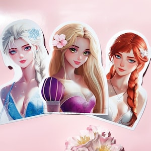 Cute Princess stickers - Princess decal - Princesses Holographic Stickers