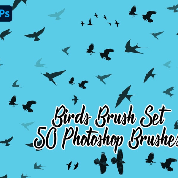 Photoshop Birds Brush Set - 50 Birds Brushes for Photoshop