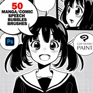 Manga Sprechblase Stempel - Anime Comics Bubble Brushes - Manga Pinsel für Photoshop und Clip Studio Paint