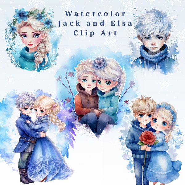 Watercolor Jack Frost Clipart - Cute Jack Frost Clipart PNG Clipart -  Full Commercial Use