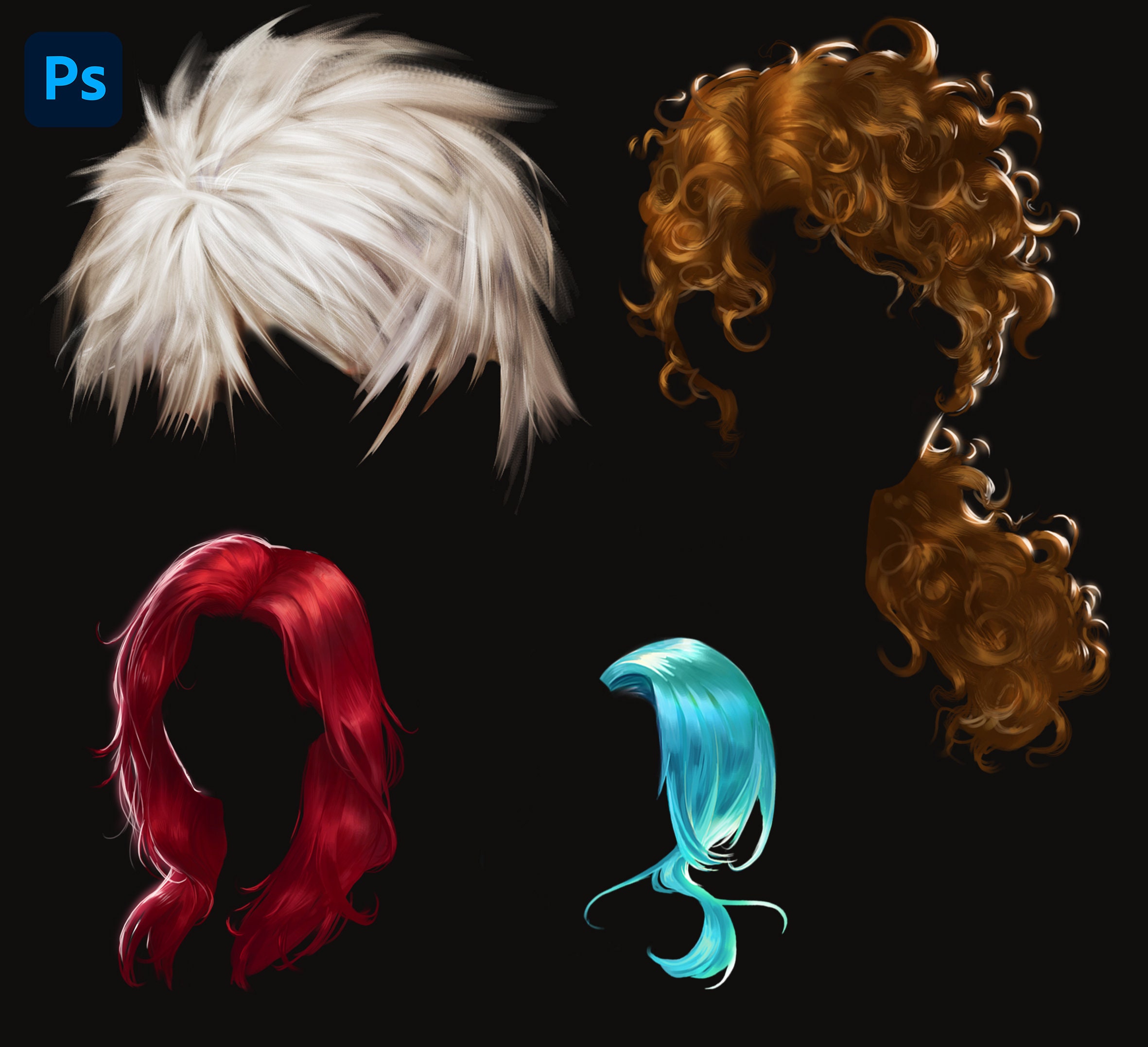 Hair Texture Brushes. 31 Hair Brushes hair, Fur, Eyebrown