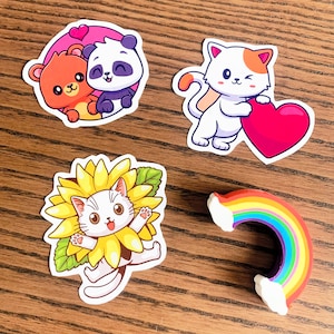 Adesivi per gatti Kawaii, adesivo per gatti carino, adesivo panda rosso, adesivi per orsi carini, adesivo per orsi kawaii, adesivo per gatti adorabili, adesivo per panda adorabile