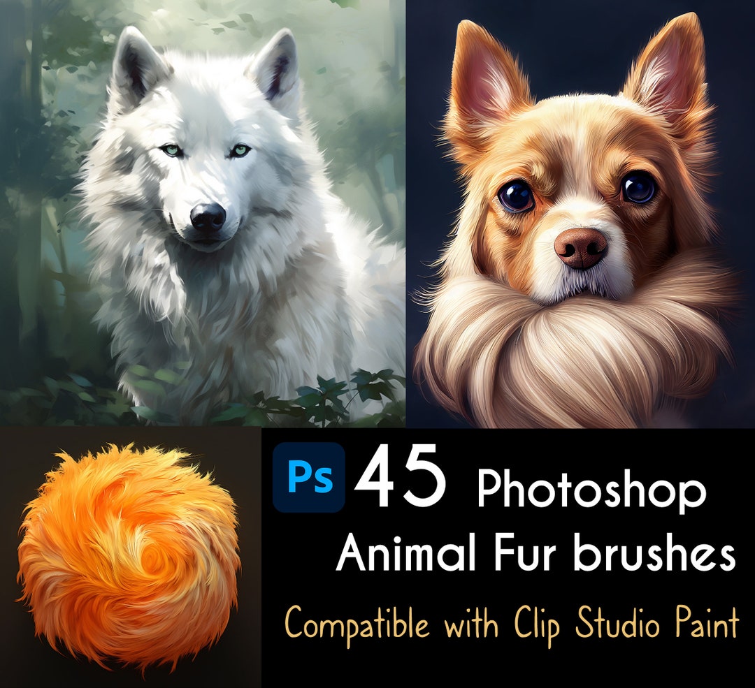 Fur Brushes. 45 Animal Fur Brushes Clip Studio Paint Fur