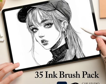 Photoshop-penselen lineart - Photoshop-inktpenseel - Photoshop-penseel voor inkt - Clip Studio Paint-inktpenseel - Lineart-penselen - Sumi-penselen