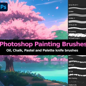 Pinceaux Photoshop. 41 pinceaux à l'huile, à la craie, au pastel et pour couteaux à palette. Pinceaux Clip Studio