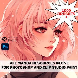 1000 Photoshop Manga Brushes perfect for digital illustrations of manga, anime and comics. Clip Studio paint manga brushes