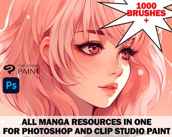 1000 Photoshop Manga Brushes perfect for digital illustrations of manga, anime and comics. Clip Studio paint manga brushes