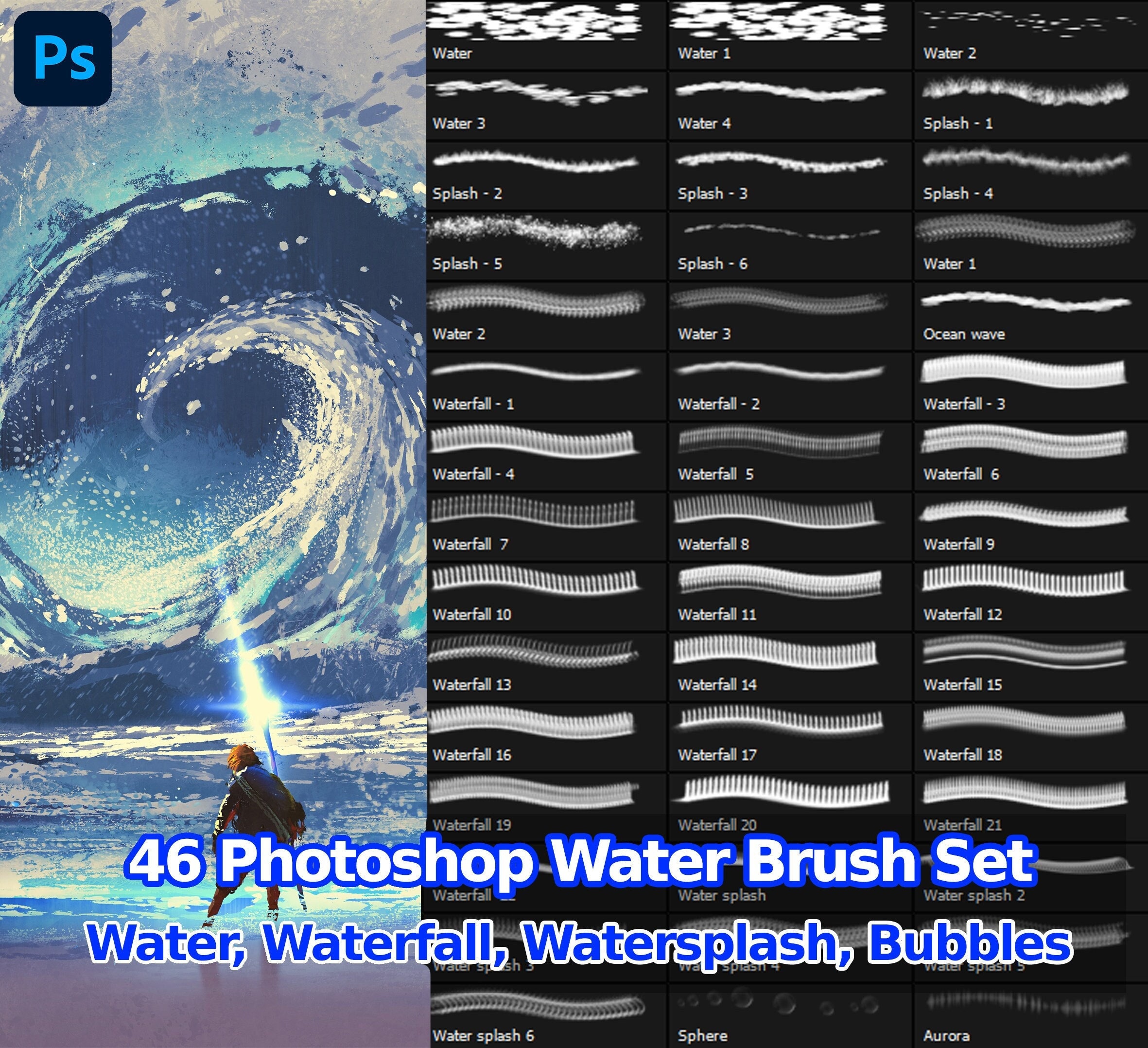 Water Brushes. Water Brushpack water, Waterfall, Bubbles