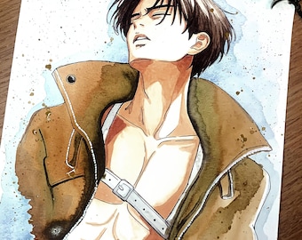 Aquarell Kapitän Malerei - Anime Malerei - Aquarell Anime Kunst