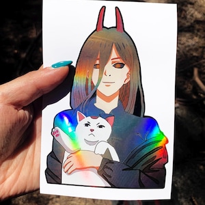 Holographic anime girl Stickers / Anime Car Sticker / Waterproof Anime Decal