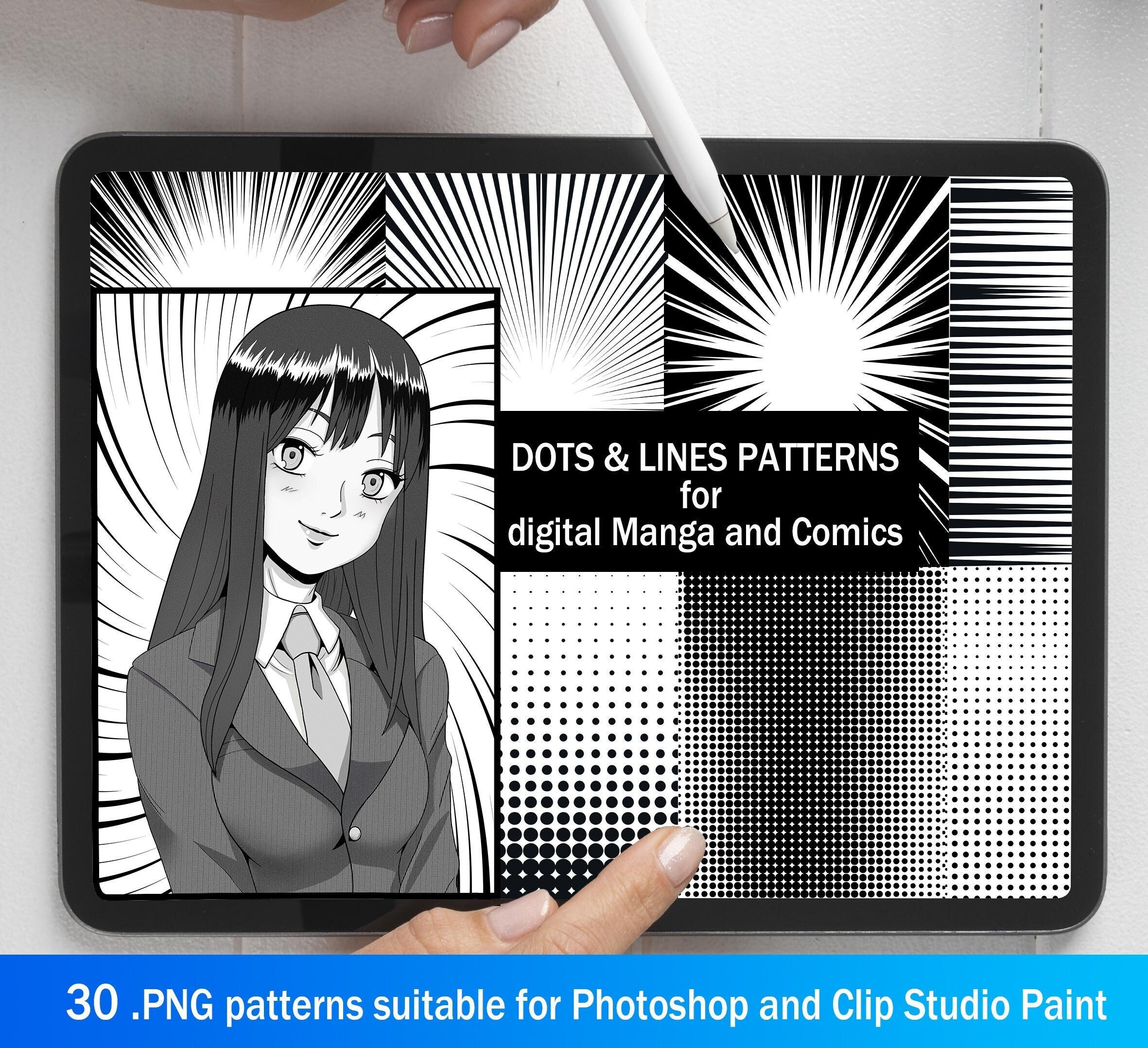 Digital Screentones Pack for Digital Manga and Comics 2 Screentone