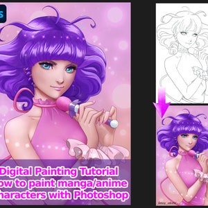 Digital Painting Tutorial - How to paint Anime/Manga characters with Photoshop - How to draw Digital Anime Girl