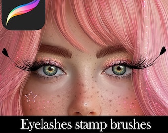 Procreate Eyelash stamp brushes - Procreate Lashes brushes - Lashes stamps