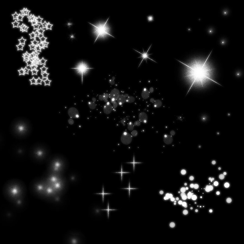 33 Star Light Brushes, Stardust Texture, Sparkle Star Brush