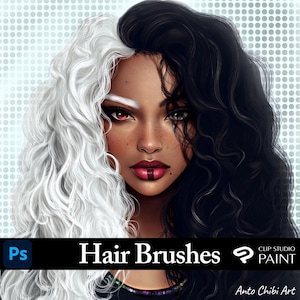 21 Photoshop Hair brushes. Clip Studio Paint Hair Brushes (Hair, Fur, Eyebrown, Lashes, Beard)