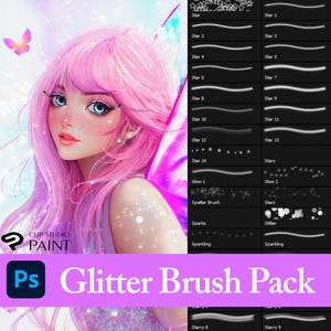 Photoshop Glitter Pinsel, Stern Pinsel, Stern Stempel, Digitale Sterne, Sparkles Pinsel, Glitzerpinsel, Clip Studio Paint Glitter Pinsel