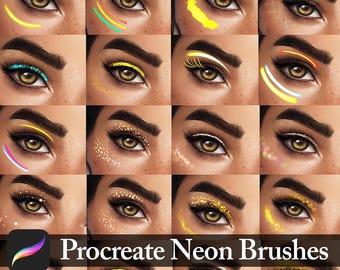 Procreate Neon brushes - Procreate Neon Glitter brushes - Procreate Glitter brushes - Procreate brushes