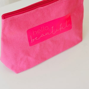 Personalized cosmetic bag, pink cosmetic bag, make-up bag, women's cosmetic bag, women's cosmetic bag, gift under 20 euros image 1