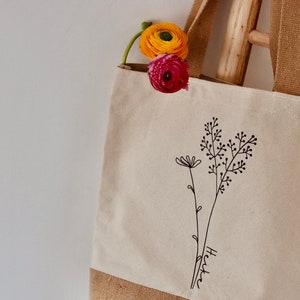 Jute bag, jute bag, carrier bag, shopping bag, name bag, market bag, flower bag, flower shopper image 2