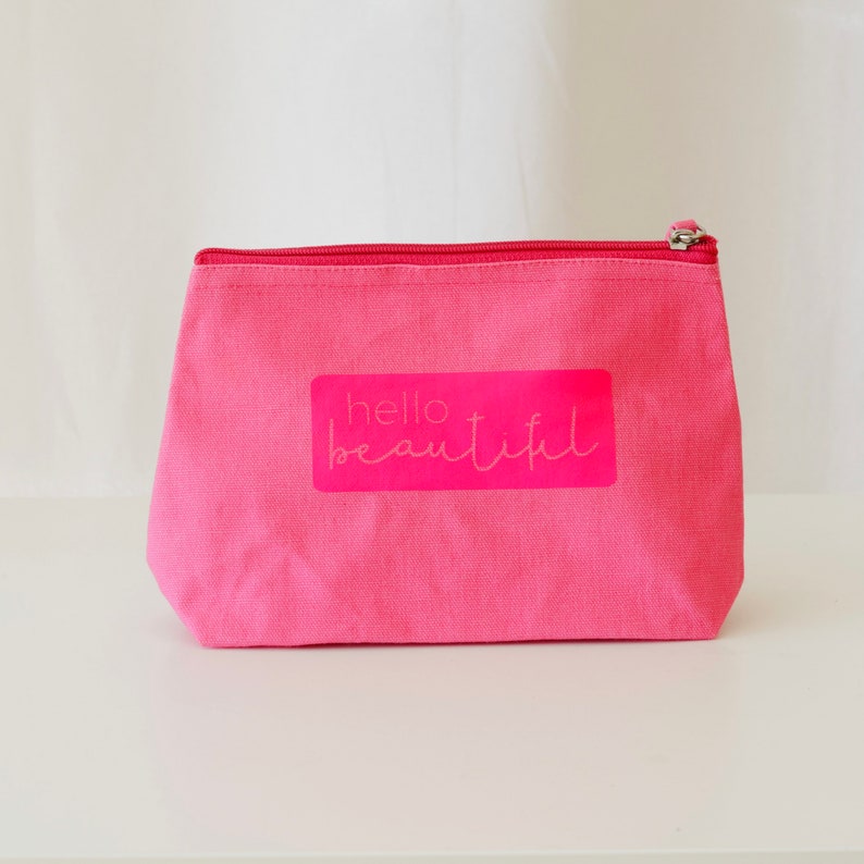 Personalized cosmetic bag, pink cosmetic bag, make-up bag, women's cosmetic bag, women's cosmetic bag, gift under 20 euros image 3