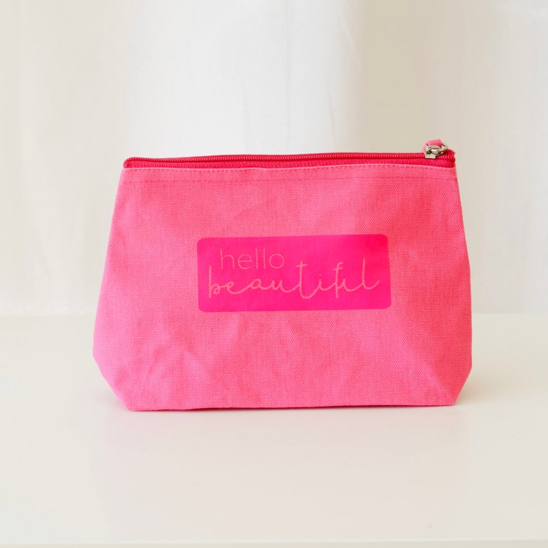Personalized cosmetic bag, pink cosmetic bag, make-up bag, women's cosmetic bag, women's cosmetic bag, gift under 20 euros image 2