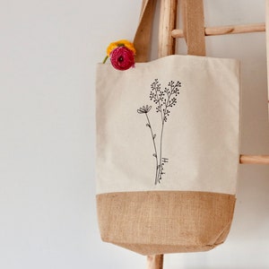 Jute bag, jute bag, carrier bag, shopping bag, name bag, market bag, flower bag, flower shopper image 1