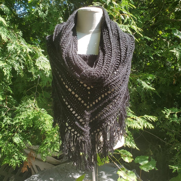 Stylecraft DK Oleander hooded scarf Black