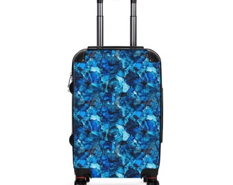 Blue Watervolor on Suitcase