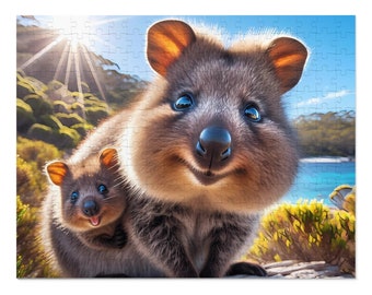 The quokka a marsupial with its young in its ventral pouch.Jigsaw Puzzle (30, 110, 252, 500,1000-Piece)