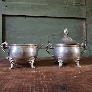 Classic Tableware, Ornate Antique Silver Serving Set, Shabby Chic Tea Set, Wedding Decor, Collectible Silverware